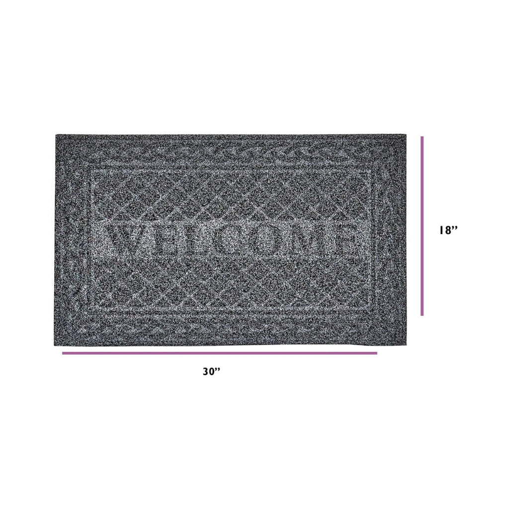 Gravoks Non-Slip Grey Low-Profile Welcome Doormat, 18 x 30 inches