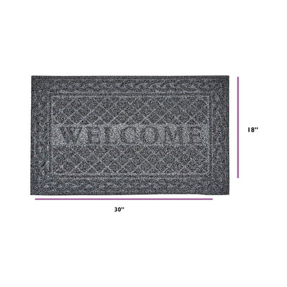 Gravoks Non-Slip Grey Low-Profile Welcome Doormat, 18 x 30 inches