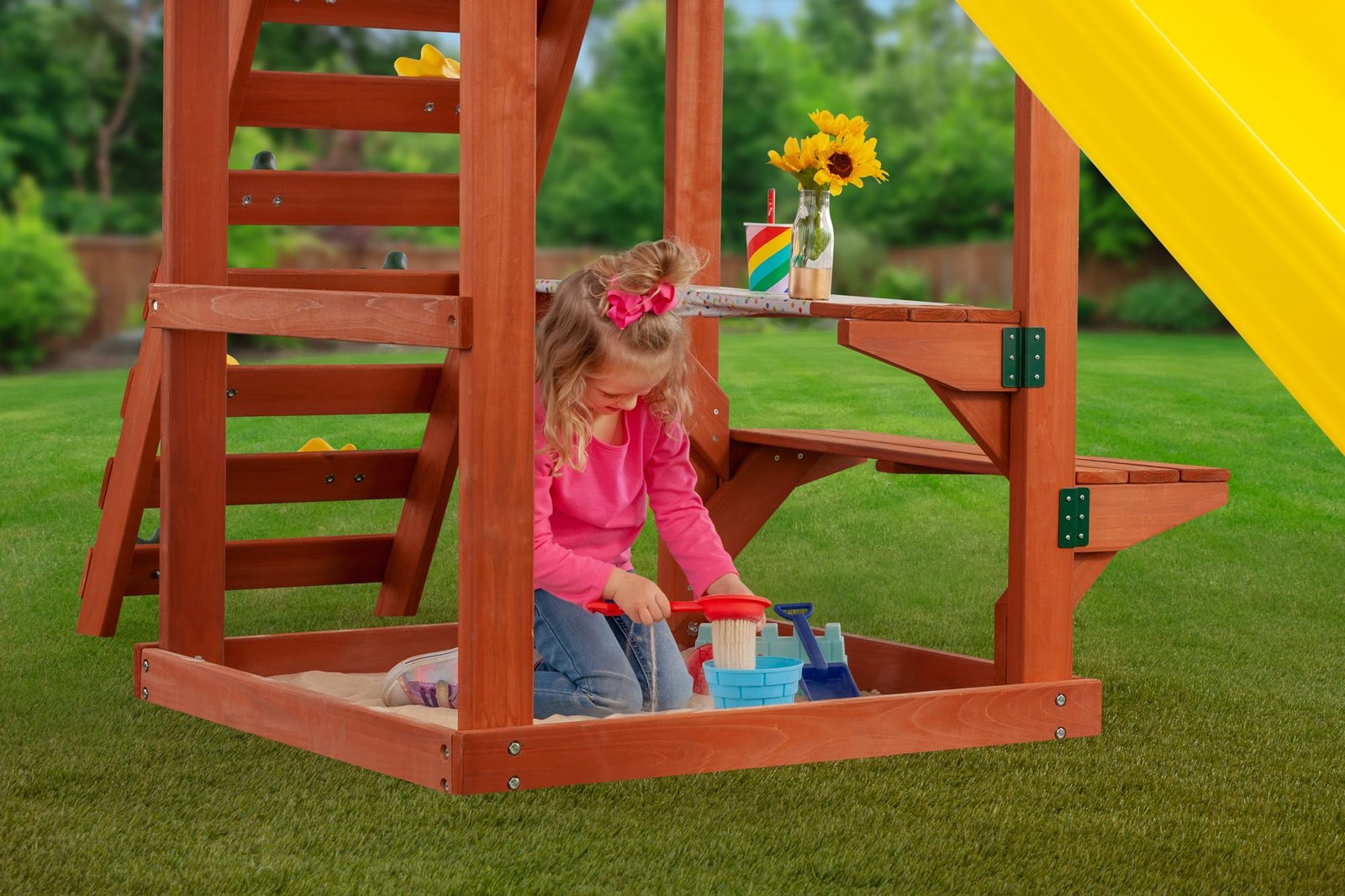 Creative Cedar Designs Cedar Cottage Wooden Swing Set