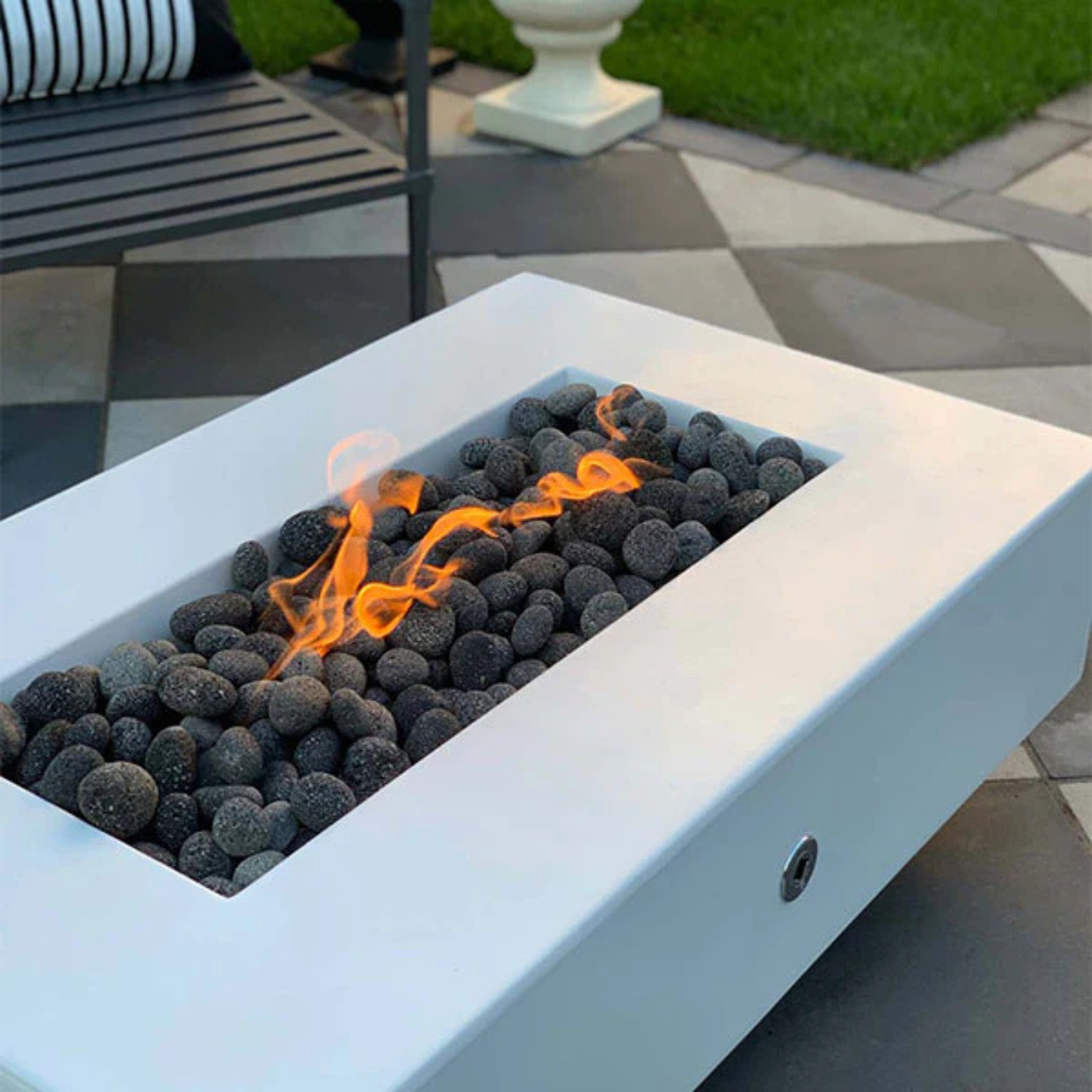 The Outdoor Plus 84″ Del Mar Concrete Gas Fire Pit