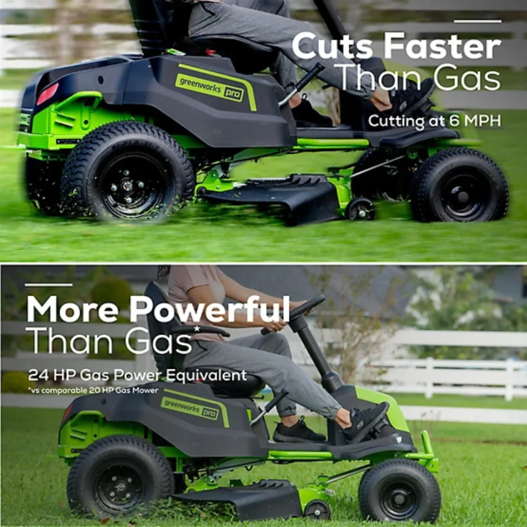 Greenworks Pro 42 in. 60V Cordless Battery Electric CrossoverT Tractor Riding Lawn Mower