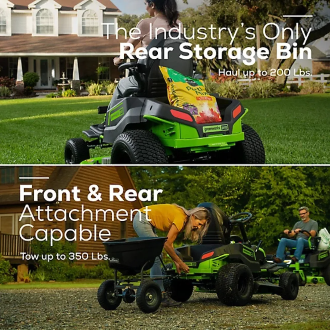 Greenworks Pro 42 in. 60V Cordless Battery Electric CrossoverT Tractor Riding Lawn Mower
