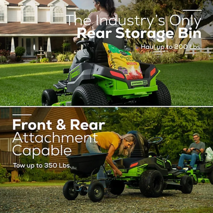 Greenworks Pro 42 in. 60V Cordless Battery Electric CrossoverT Tractor Riding Lawn Mower