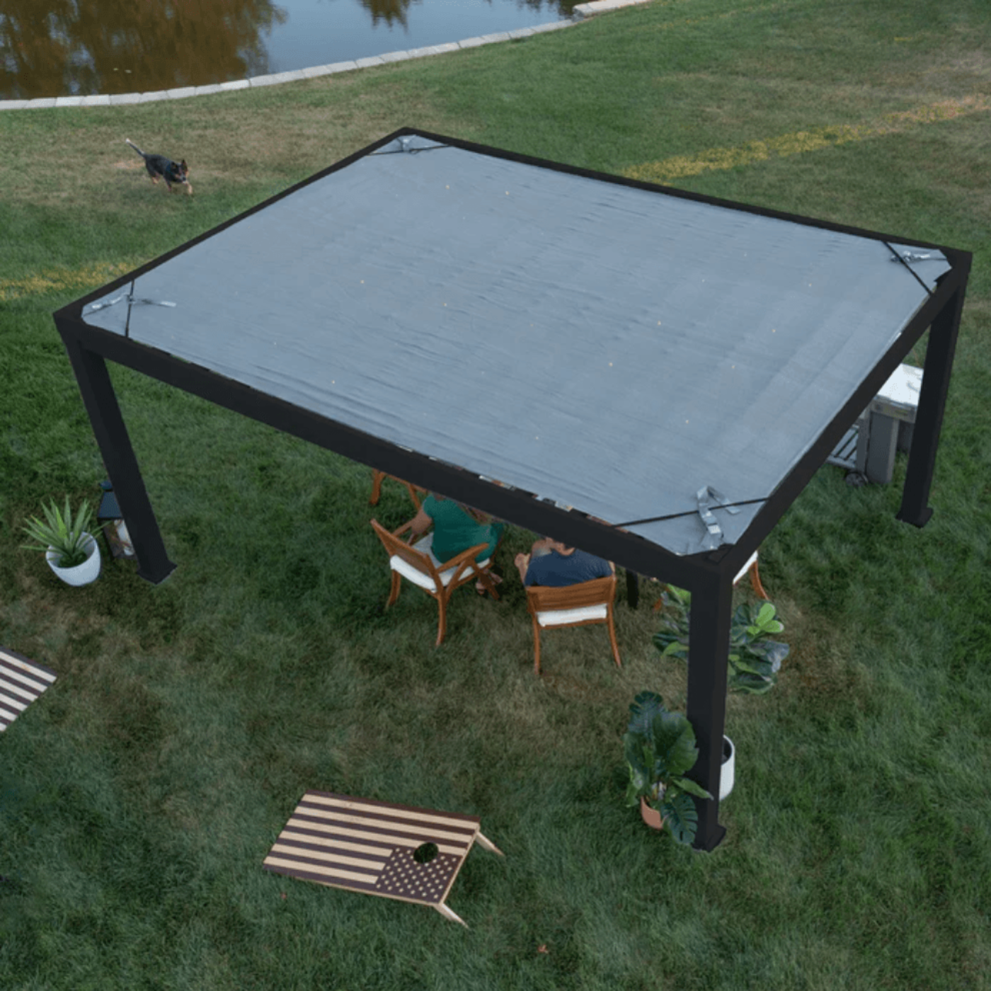 Backyard Discovery Trenton Galvanized Steel Pergola with Canopy