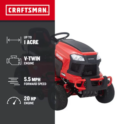 CRAFTSMAN 42-in 20-HP V-Twin Riding Lawn Mower