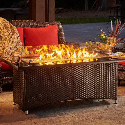 The Outdoor GreatRoom Company Montego 59-Inch Linear Propane Gas Fire Pit Table