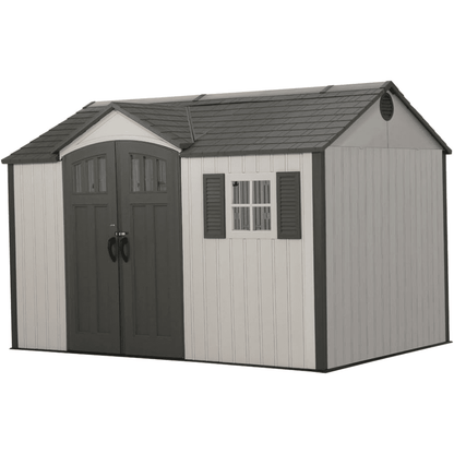 Lifetime 12.5 Ft. x 8 Ft. High-Density Polyethylene (Plastic) Outdoor Storage Shed with Steel-Reinforced Construction