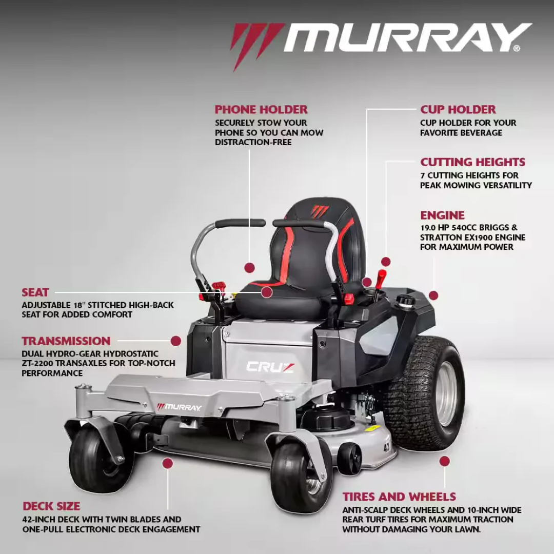 Cruz 42 in. 19.0 HP 540cc EX1900 Series Briggs and Stratton Engine Dual Hydrostatic