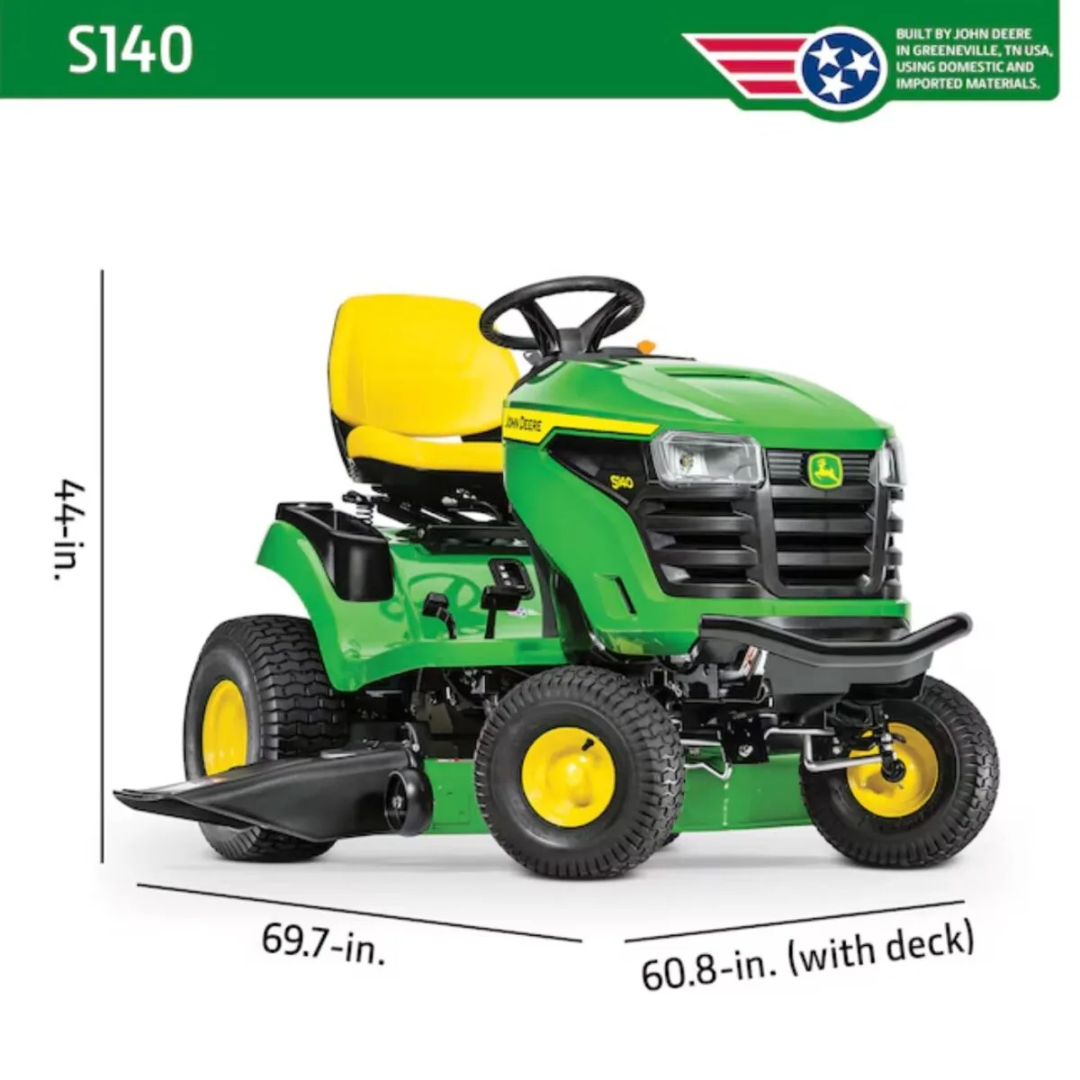 John Deere S140 48 in. 22 HP V-Twin GAS Hydrostatic Riding Lawn Tractor