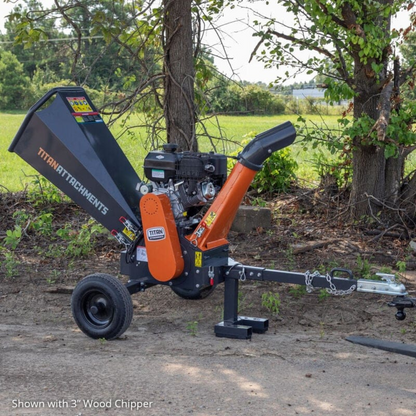 Titan Attachments 420cc 5in Diameter Tow-Behind Wood Chipper Shredder