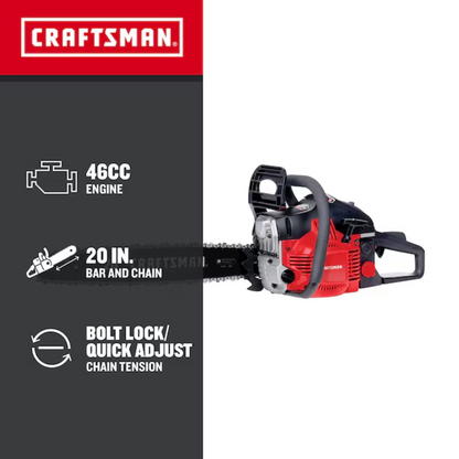 Craftsman S205 20 46cc 2-cycle Gas Powered Chainsaw
