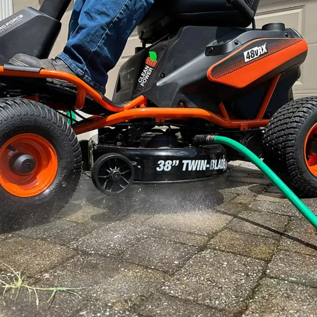 Yard Force 75Ah Battery Electric Rear Engine Riding Lawn Mower 38 in