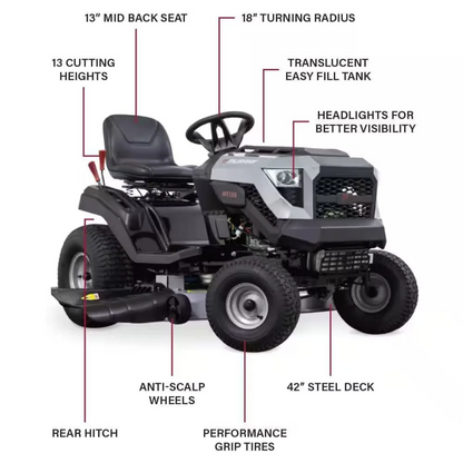 Murray MT100 42 in. 13.5 HP 500cc E1350 Series Briggs and Stratton Engine 6-Speed