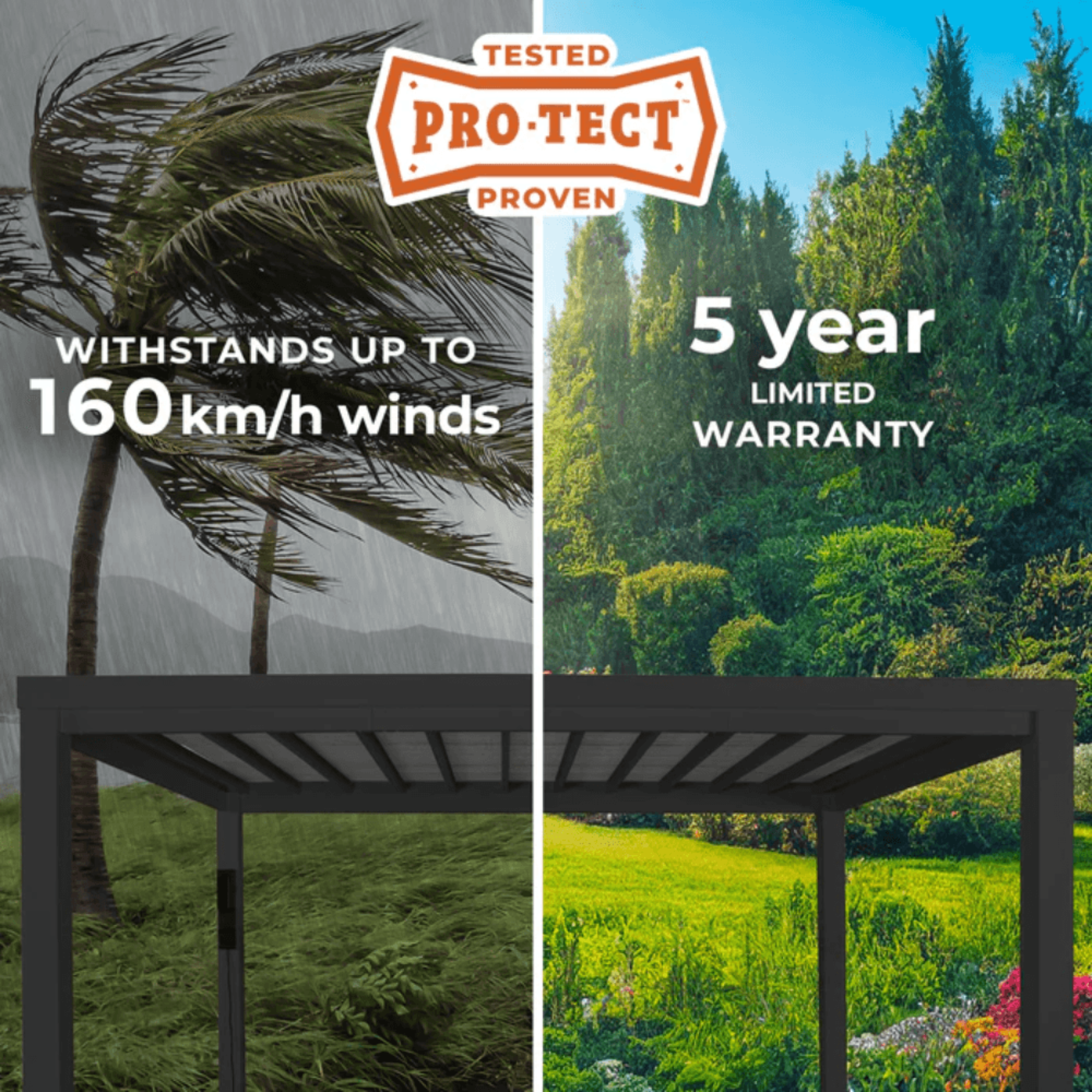 Backyard Discovery Trenton Galvanized Steel Pergola with Canopy