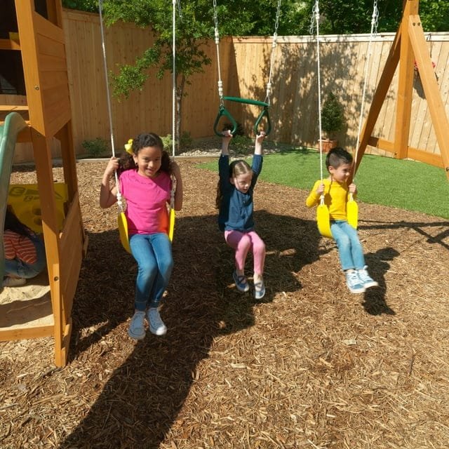KidKraft Mockingbird View Wooden Swing Set / Playset with Tower, Hoop, Tunnel and Tire Swing