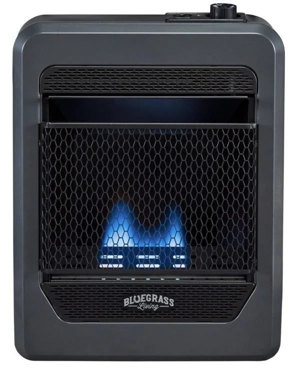 Bluegrass Living Propane Gas Vent Free Blue Flame Gas Space Heater With Blower and Base Feet – 20,000 BTU