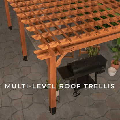 Backyard Discovery 20′ x 12’Beaumont Pergola 120.2 in Brown