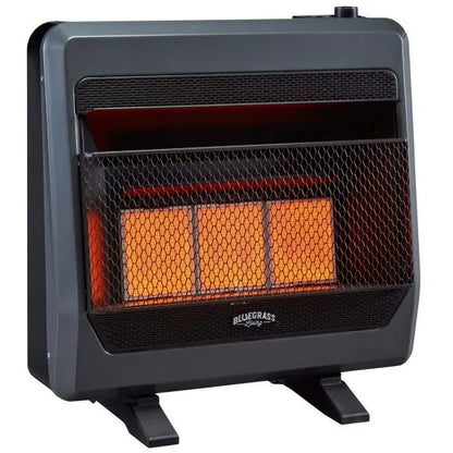Bluegrass Living Propane Gas Vent Free Infrared Gas Space Heater With Blower and Base Feet – 28,000 BTU, T-Stat Control