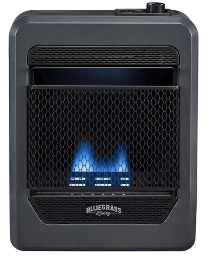 Bluegrass Living Natural Gas Vent Free Blue Flame Gas Space Heater With Blower and Base Feet – 20,000 BTU