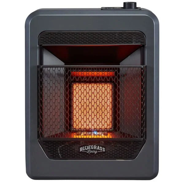 Bluegrass Living Natural Gas Vent Free Infrared Gas Space Heater With Base Feet – 10,000 BTU, T-Stat Control