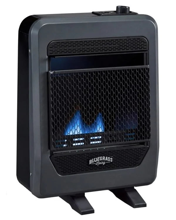 Bluegrass Living Natural Gas Vent Free Blue Flame Gas Space Heater With Base Feet – 10,000 BTU