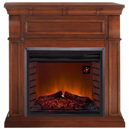 Duluth Forge Full Size Electric Fireplace – Remote Control, Auburn Cherry Finish – Model# EL1350-2-AC