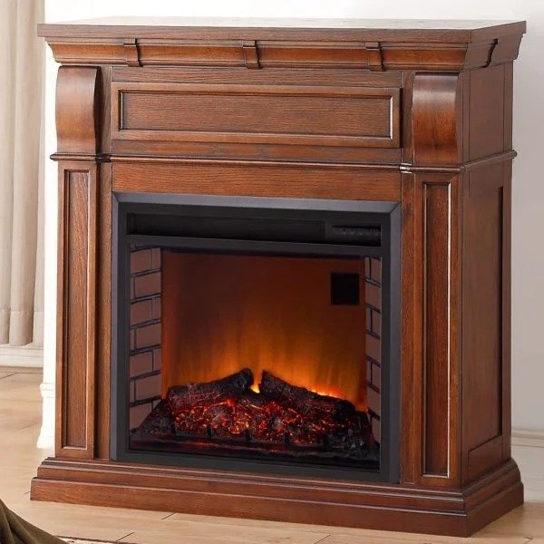Duluth Forge Full Size Electric Fireplace – Remote Control, Auburn Cherry Finish – Model# EL1350-2-AC