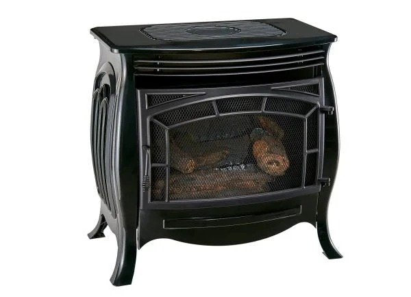 Duluth Forge Dual Fuel Ventless Gas Stove – 26,000 BTU, Remote Control, Gloss Black Finish