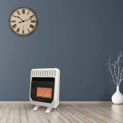 HearthSense Reconditioned Dual Fuel Ventless Infrared Plaque Heater with Base and Blower – 20,000 BTU, T-Stat Control – Model