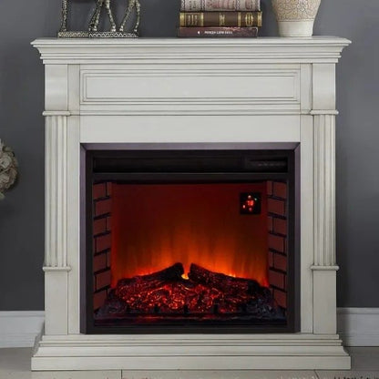 Duluth Forge Full Size Electric Fireplace – Remote Control, Antique White Finish – Model# EL1350-2-AW