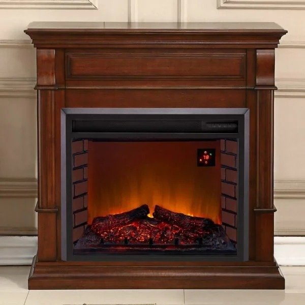 Duluth Forge Full Size Electric Fireplace – Remote Control, Apple Spice Finish – Model# EL1350-4-AS