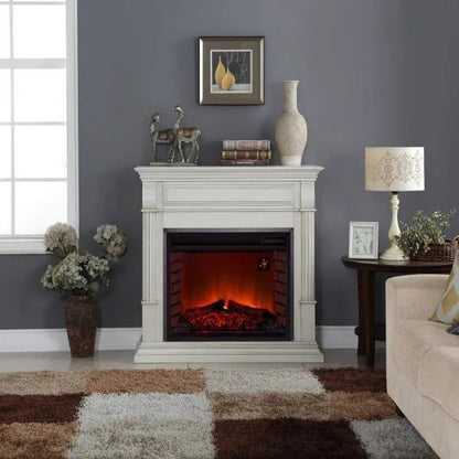 Duluth Forge Full Size Electric Fireplace – Remote Control, Antique White Finish – Model# EL1350-2-AW