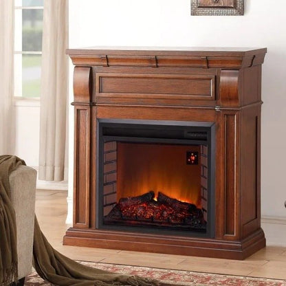 Duluth Forge Full Size Electric Fireplace – Remote Control, Auburn Cherry Finish – Model# EL1350-2-AC