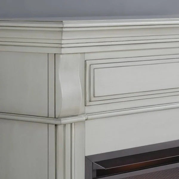 Duluth Forge Full Size Electric Fireplace – Remote Control, Antique White Finish – Model# EL1350-2-AW