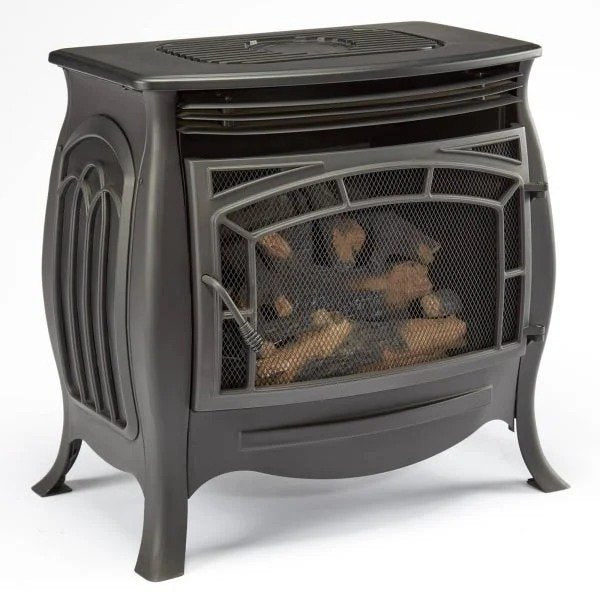 Duluth Forge Dual Fuel Ventless Gas Stove – 26,000 BTU, Remote Control, Matte Black Finish
