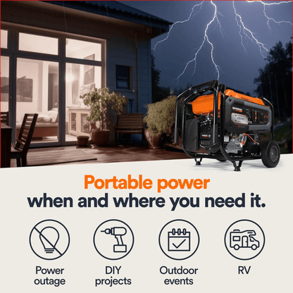 10,000 / 8,000 Watt Generac Portable Generator With Electric Start – GP8000E