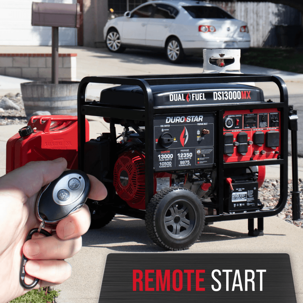 13000-Watt Push Button Start Dual Fuel Gas and Propane Powered Portable Generator
