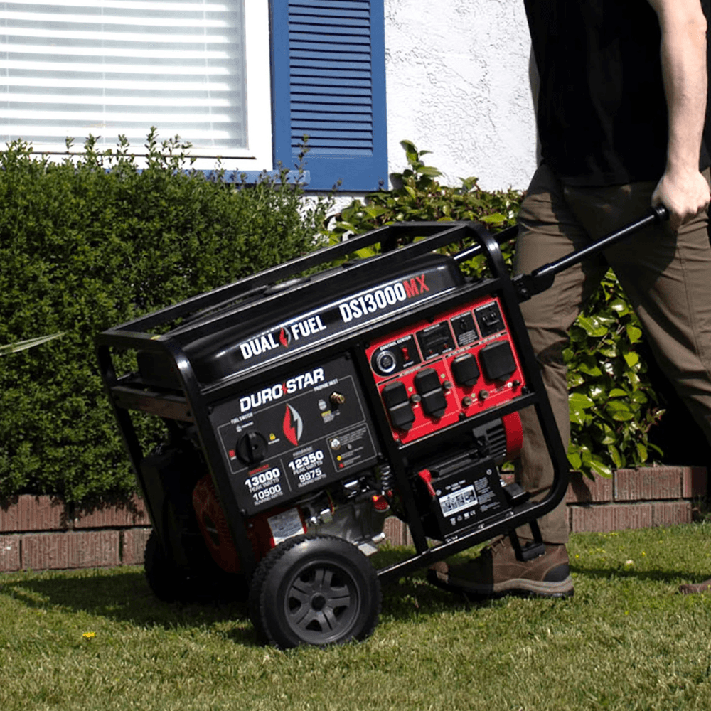 13000-Watt Push Button Start Dual Fuel Gas and Propane Powered Portable Generator