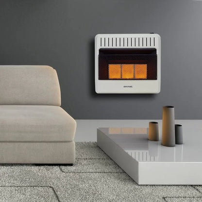 Bluegrass Living Natural Gas Vent Free Blue Flame Gas Space Heater With Blower and Base Feet – 30,000 BTU, T-Stat Control