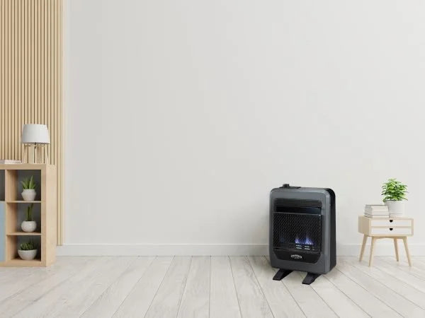 Bluegrass Living Propane Gas Vent Free Blue Flame Gas Space Heater With Blower and Base Feet – 20,000 BTU