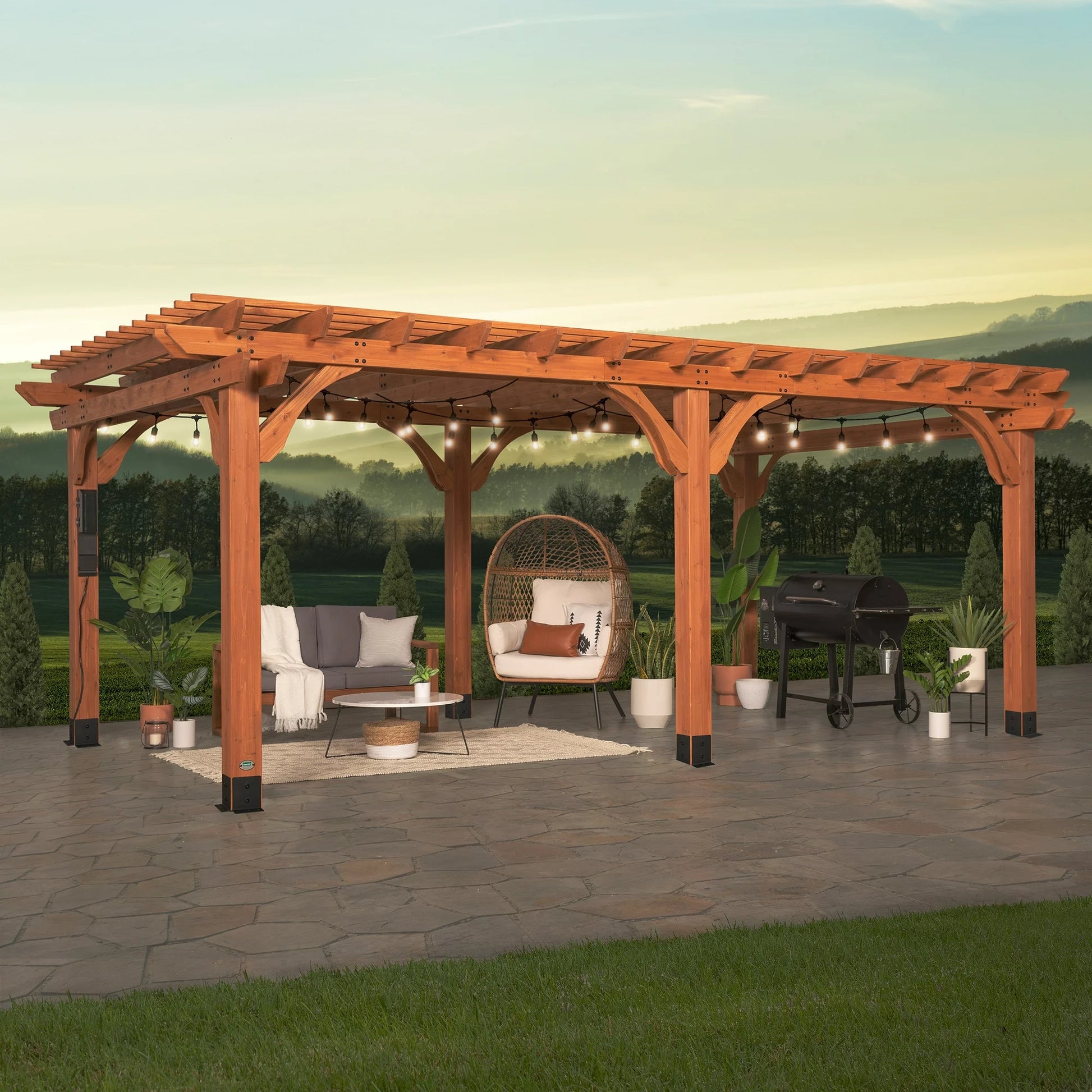 Backyard Discovery 20′ x 12’Beaumont Pergola 120.2 in Brown