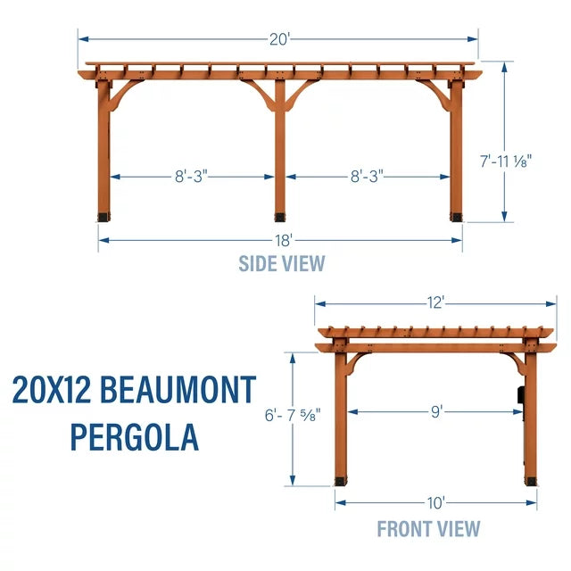 Backyard Discovery 20′ x 12’Beaumont Pergola 120.2 in Brown