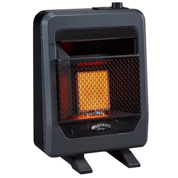 Bluegrass Living Natural Gas Vent Free Infrared Gas Space Heater With Base Feet – 10,000 BTU, T-Stat Control