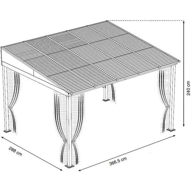 Sojag 500-9165470 10 x 12 ft. Portland No 53 Wall Gazebo Steel Roof