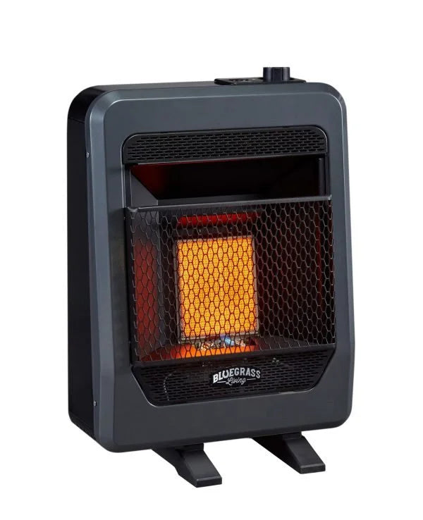 Bluegrass Living Natural Gas Vent Free Infrared Gas Space Heater With Base Feet – 10,000 BTU, T-Stat Control