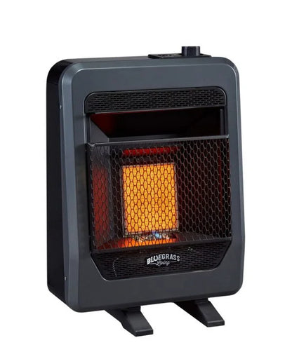 Bluegrass Living Natural Gas Vent Free Infrared Gas Space Heater With Base Feet – 10,000 BTU, T-Stat Control