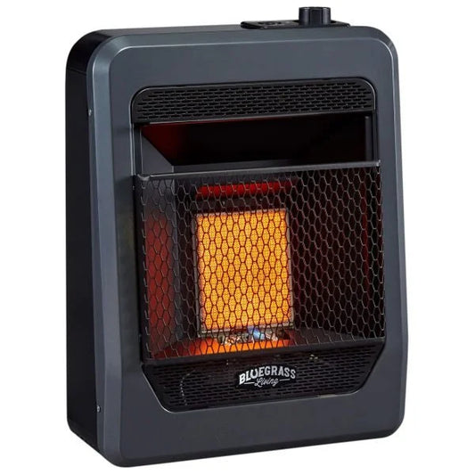 Bluegrass Living Natural Gas Vent Free Infrared Gas Space Heater With Blower and Base Feet – 20,000 BTU, T-Stat Control